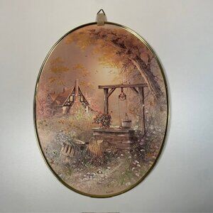 Vintage Yo Loanda Oval Framed Cottage Print Ecstasy Giftware Canada